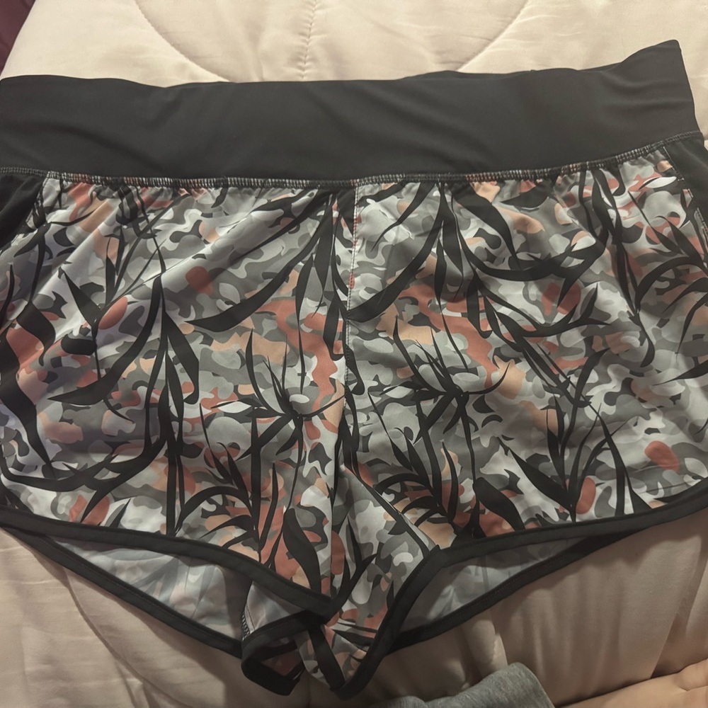 Camouflage Patterned Athletic Shorts
